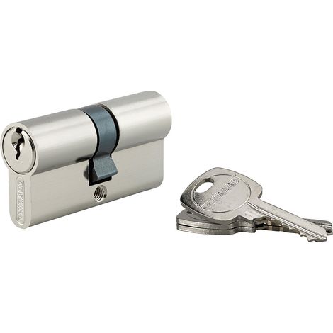 Cylindre de serrure double entrée STD UNIKEY (achetez-en plusieurs, ouvrez avec la même clé), 30x30mm, 3 clés, nickelé - THIRARD