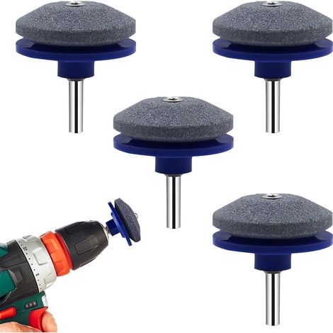 4PCS Aiguiseur de Lame de Tondeuse à Gazon,Aiguiseur Lame Tondeuse,Aiguiseur Chaine Tronconneuse,AffûTeur de Lame Universel (Bleu) (1/5)