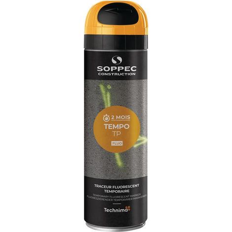 Traceur de chantier fluorescent [2 Mois] - Soppec - TEMPO TP  Orange