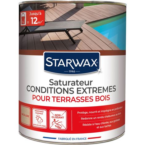 Saturateur bois extérieurs conditions extrêmes 1L Incolore STARWAX