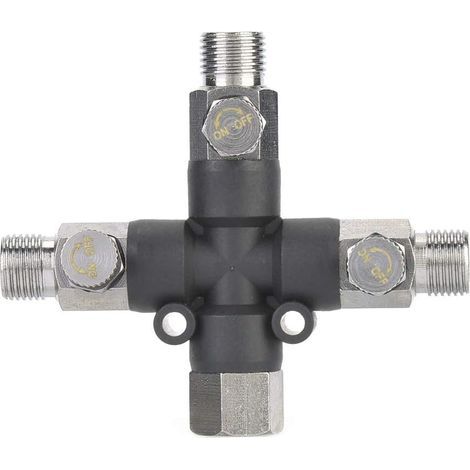 accessoires de montage de pistolet de pulvérisation à trois voies en métal 1/8 pouces pour adaptateur de compresseur d'airConnecteur d'aérographe réglable Other Art Supplies (1/5)