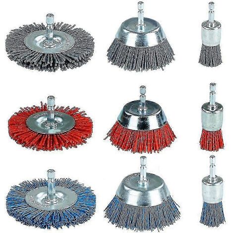Ensemble de brosses à boisseau métallique abrasif à filaments de nylon partiels pour l'élimination de la rouille f54 (1/5)