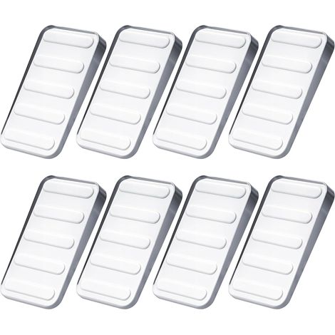 Lot de 8 cales en plastique - 5 x 3 cm - Transparentes - Antidérapantes - Pour sols, portes, fenêtres, verre, tables, armoires (1/5)