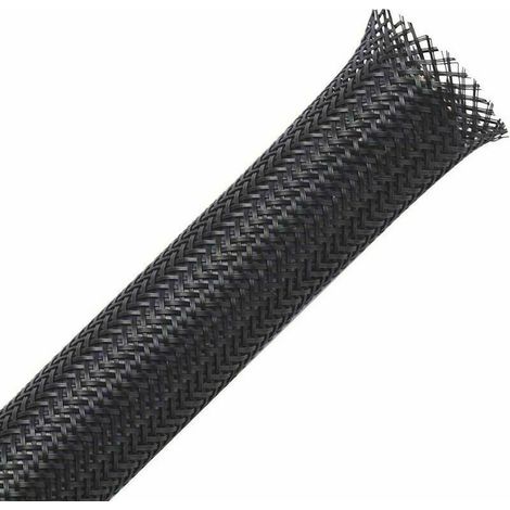 Gaine Câble Tressée Extensible de 13mm x 30m, Idéale pour Cacher et Ranger les Câbles Automobiles et les Fils. (1/4)