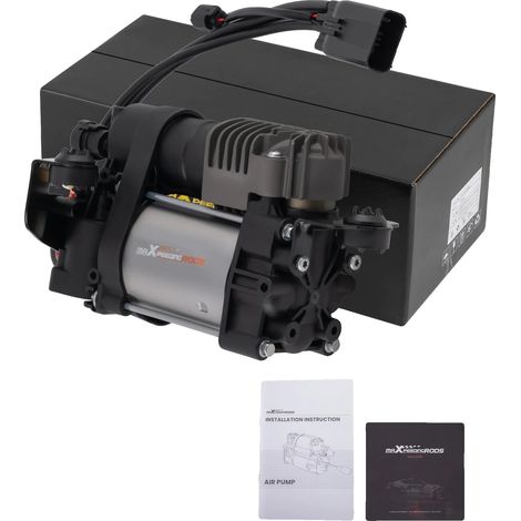 Compresor de suspensión neumática, 30,5 x 15,2 x 12,7 cm, 12 V, compatible con Dodge Ram 1500 y Jeep, presión máxima de 150 PSI, kit de relé incluido. (1/5)