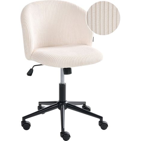 Bürostuhl MILES Cord Cremeweiß