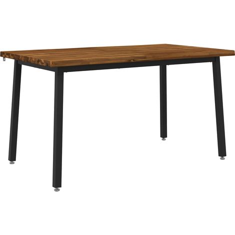 120 x 90 x 75 cm Madera de Acacia Sólida Natural y negro vidaXL (1/5)