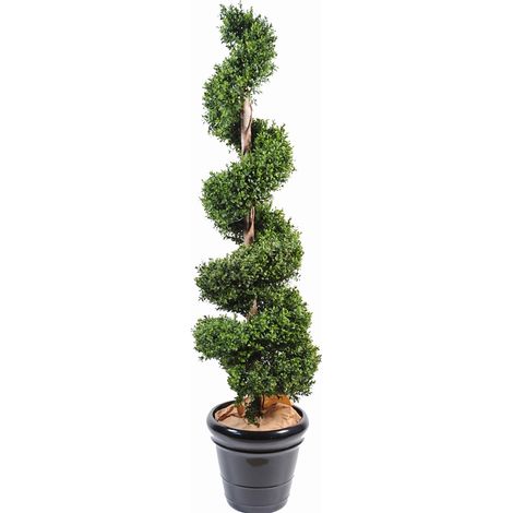 Plante artificielle haute gamme Spécial extérieur / Buis spirale artificiel - Dim : 180 x 40 cm (1/2)