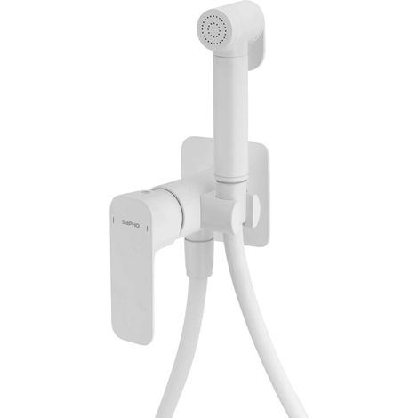Sapho Spy - Unterputz-Bidetarmatur mit Stop-Dusche, mattweiß PY13/14 (1/3)