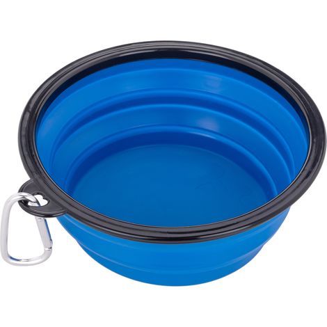 PrimeMatik - Bol en caoutchouc pliable pour animaux 1000 ml bleu (1/5)