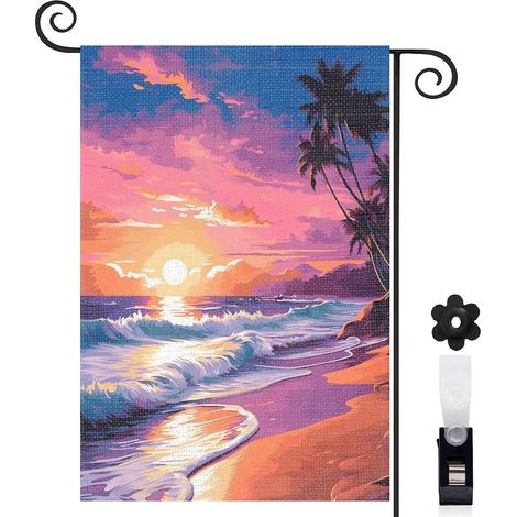 Drapeau de jardin Bienvenue en tissu polyester durable 45 x 30 cm double face mariage (1/5)