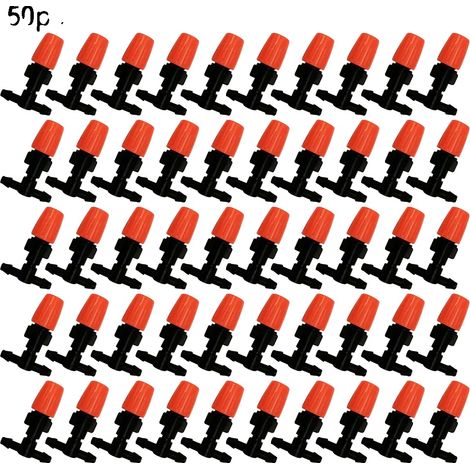 Tropfbewässerungssystem, verstellbarer Sprühstrahl, effiziente Wassernutzung, 50 Stück (1/2)