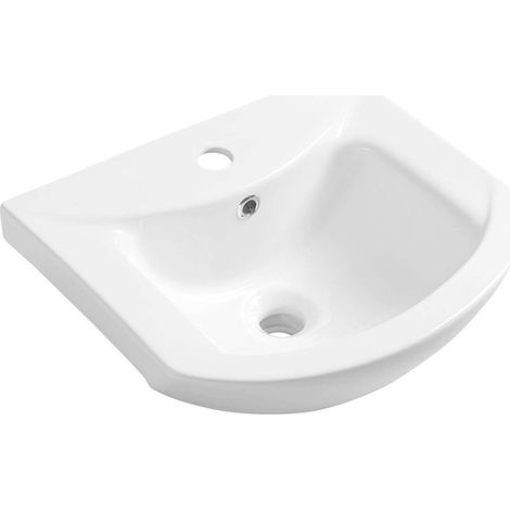 Aqualine Zero - Möbelwaschtisch 46x40 cm, 1 Hahnloch, weiß 6045 (1/5)