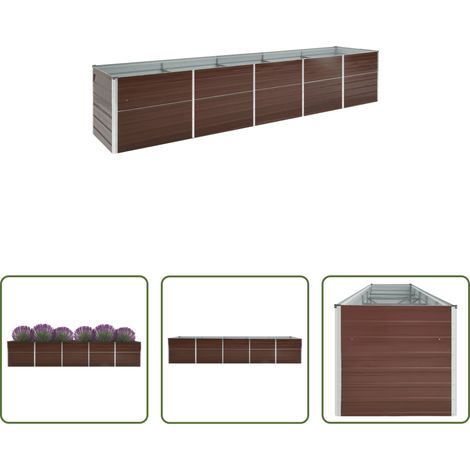 Hochbeet -  Garten-Hochbeet Verzinkter Stahl 400×80×77 cm Braun