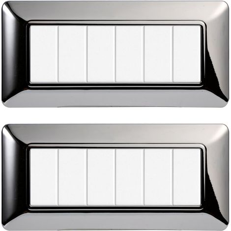 gloca Set Placche Plastica Compatibili Matix (2 Pezzi cromato lucido, 6 Posti) (1/4)