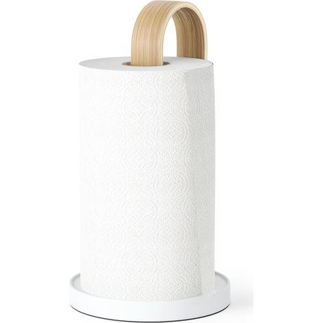Porte essuie-Tout, Base lestée, Blanc/Naturel (1/5)