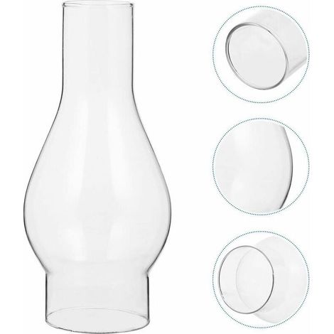 Abat-jour en verre résistant aux hautes températures pour lampe à huile – Compatible avec la plupart des modèles – Taille : petite (1/4)