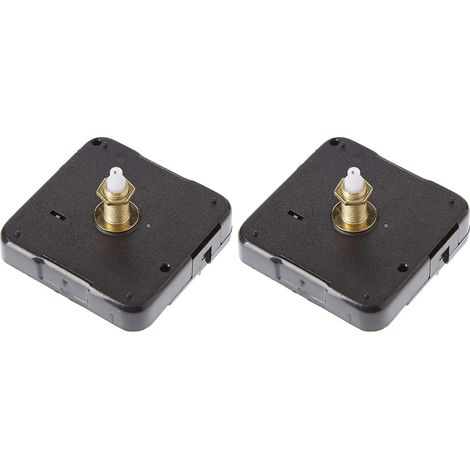 Lot de 2 Mécanisme horloge, Plastique, Fonctionne avec pile AA, Pour bricolage, Dimensions 5,5x5,5cm
