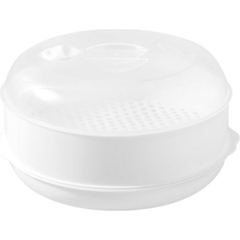 Cuiseur vapeur à 1 niveau pour micro-ondes, cuiseur vapeur avec couvercle, vapeur pour micro-ondes, cuiseur à vapeur, ustensiles de cuisine, cuisson saine et rapide (1/5)