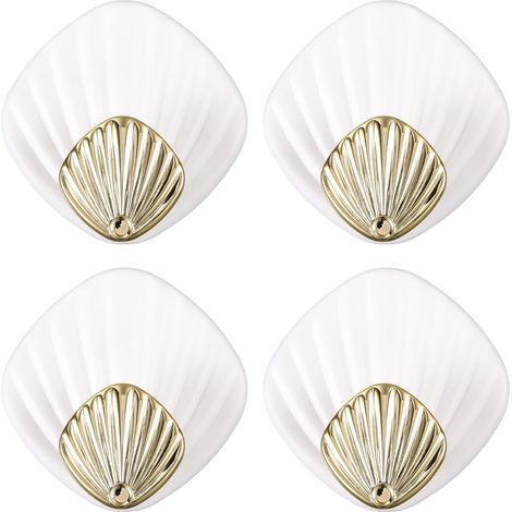 4 crochets porte-serviettes autocollants en forme de coquillage, sans perçage, pour salle de bain (1/5)