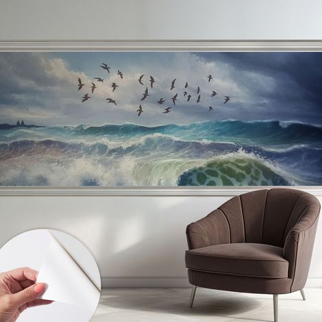Carta da parati autoadesiva - fotomurale - decorazione parete - stile elegante - decorazione casa - Onde marine 250x104 cm (1/5)