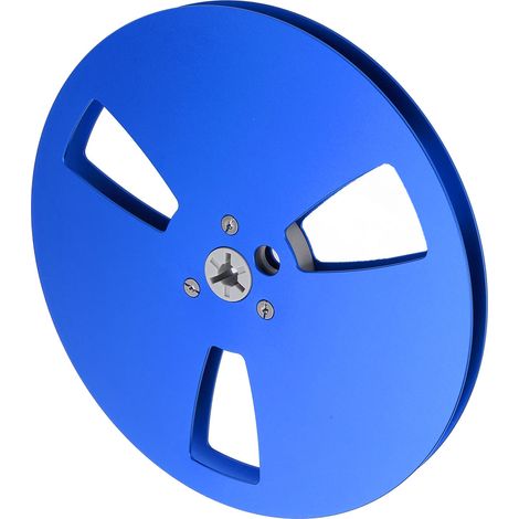 Bobine de bande magnétique vide en alliage d'aluminium, 3 trous, 6,35 mm (1/4"), 7 pouces, pour TEAC, ReVox et Studer (bleu). (1/5)