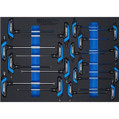 Insert de Servante d Atelier 3/3 - Jeu de 18 Tournevis Poignée en T, Six Pans Femelle Profil Torx - Précision - D-Work