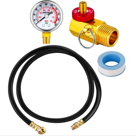 Air tank repair kit with valve, pressure gauge and 1.2m air tank hose for portable transport tank (1/5)