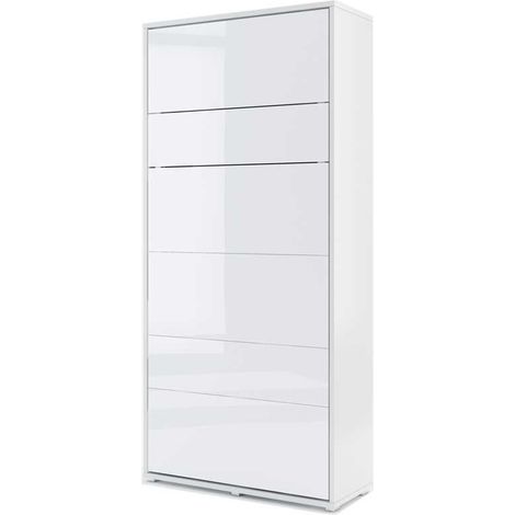 Letto da parete verticale Lenart bed concept cm101x46-228x217H Bianco Lucido (1/3)