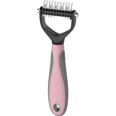 Cepillo desenredante para mascotas, diseño ergonómico, rosa S (1/2)