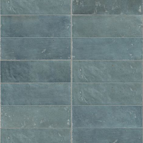 Carrelage effet Zellige Bleu Mer 20x6,5x0,85 cm Brillant Orisel - Mur intérieur (vendu par carton de 0,5 m²) - RO'MA CARRELAGE