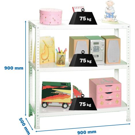 Simonrack AVANTAGE 3/500 900 Weiße Metallregal