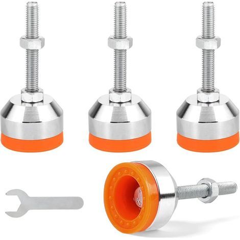 4pcs Heavy Duty Leveling Feet M8 × 50mm Ø40mm Adjustable Carbon Steel Feet Leveling Feet Adjustable Appliance Feet Under Load Leveling Pads for Furniture Workbench Machine Cabinet (1/5)