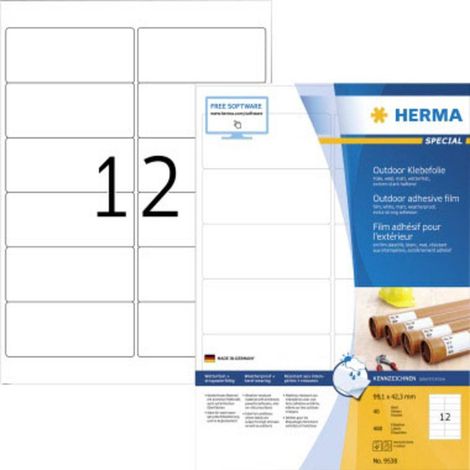 HERMA Etikett Outdoor 9538 99,1x42,3mm weiß 480 St./Pack. (1/4)