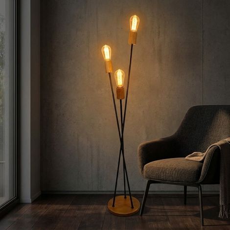Triple Industrial Cross-Over Floor Lamp (1/2)