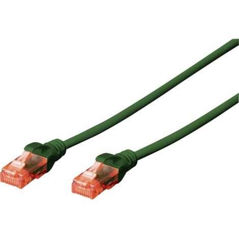 Digitus DK-1617-050/G RJ45 Câble réseau, câble patch CAT 6 U/UTP 5.00 m vert avec cliquet d'encastrement 1 pc(s) S130011 (1/4)