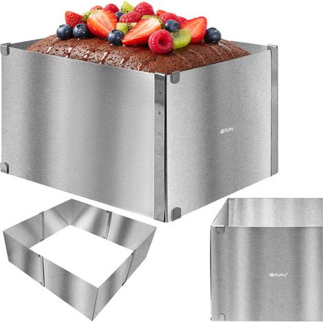 Molde para pasteles ajustable de acero inoxidable de 20-38 x 24-45 cm (1/5)