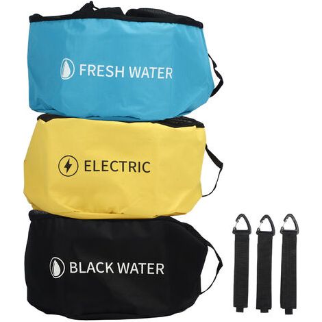 Sacs de rangement pour tuyaux de camping-car, sac d'accessoires multifonctionnel pour tuyaux d'égout, tuyaux d'eau noire frache, cordons électriques à 3 couches (1/5)