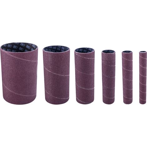 Scheppach Lot de manchons abrasifs - 6 pièces Ø 13/19/26/38/51/76 mm - K 80
