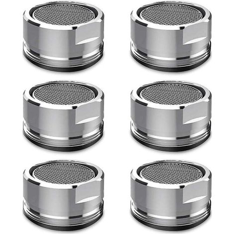 Set mit 6 Messing-Wasserhahn-Luftsprudlern mit Außengewinde – Spritzschutz und Wassersparfunktion für Bad und Küche (1/5)