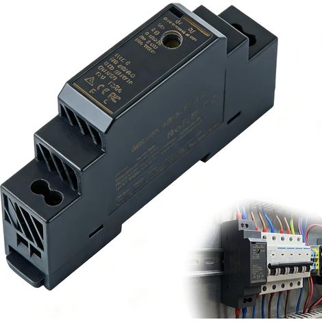 Alimentation Rail DIN 15W 12V, Transformateur DIN-Rail 1.25A, Tension réglable, Pour l'Automatisation Domestique ou Industrielle et les Équipements Électriques (1/5)