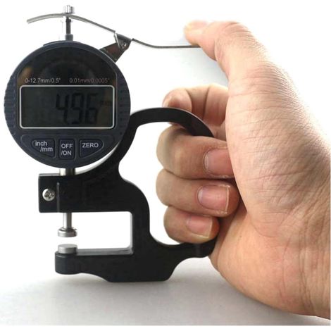 Outils de Mesure de jauge d'épaisseur numérique 0-12.7mm micromètre de Profondeur électronique micromètre numérique 0.01mm for Papier Film Cuir (1/5)