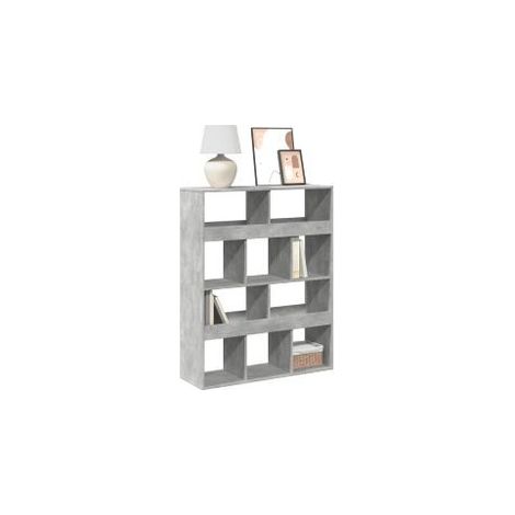 Bibliothèque gris béton 100x33x125,5 bois d'ingénierie (1/5)