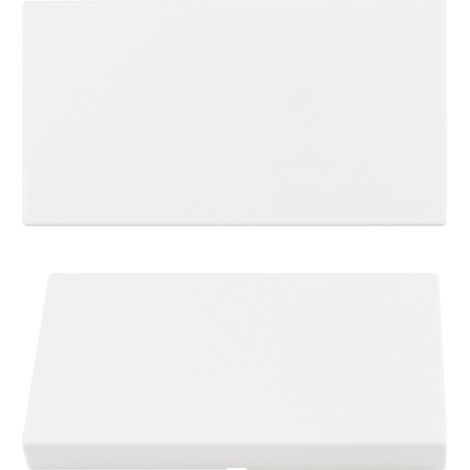 Couvercle de Plaque Murale Vierge, 94 x 175 mm Couvercle de Trou Mural en Plastique à Clipser sans Vis 2-Gangs Vierge Dispositif Non Utilisé (Blanc) (1/5)