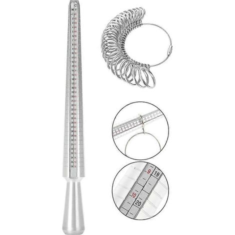 Ensemble d'outils de mesure pour bagues, mandrins et jauges de doigt (1/2)