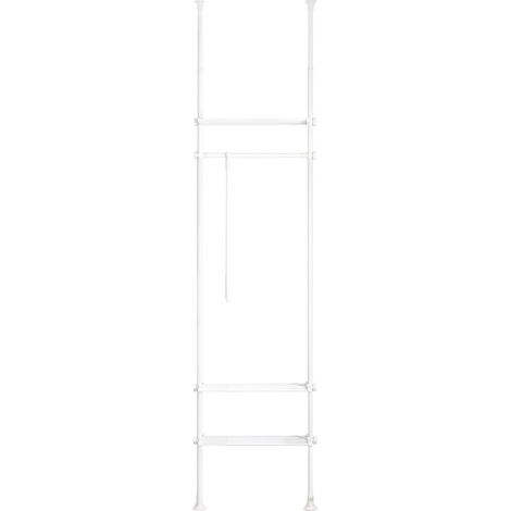 SoBuy Adjustable Wardrobe Organiser Clothes Shelf System Hanging,White,KLS07-W (1/5)