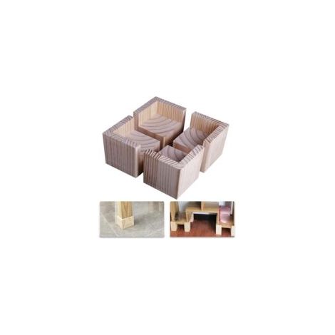4er-Set Möbelfüße aus Holz, Bettfüße, Schreibtischfüße, Erhöhungen (Größe: 5 x 5 x 5 cm) - Crezuo