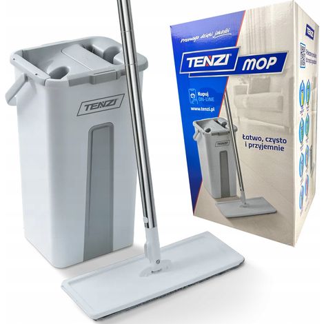 TENZI Mocio piatto con strizzatore - Mocio con secchio a doppia camera