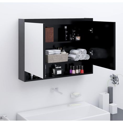 Spiegelschrank fürs Bad 80x15x60 cm MDF Anthrazit