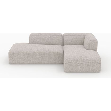 Sofá modular en esquina derecha Hestia en tela beige para 4 personas (1/4)